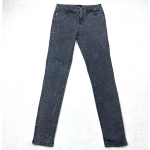 MNG‎ Basics Women Grey Acid Wash Studded Skinny Jeans Size 6 Punk Rock Denim